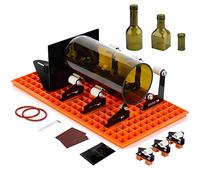 FIXM Kit de coupe-bouteilles en verre, coupe-verre DIY en taille adjustable pour bouteilles carrées et rondes avec base de montage emboîtable et déflecteur réglable, ensemble complet avec accessoires