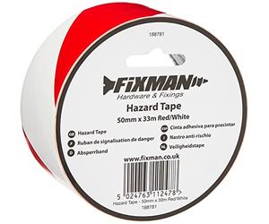 Fixman 188781 Ruban adhésif de détresse Rouge/Blanc 50 mm x 33 m