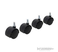 Fixman 275361 Roues pivotantes doubles, 4 pièces