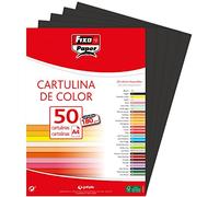 Fixo 11110310 Pack de 50 Feuilles de papier bristol A4 Couleur noire