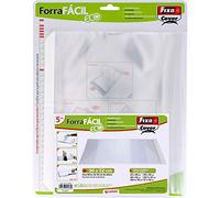 Fixo Cover- Blister de 5 couvertures faciles Eco pour livres, 300 x 520 mm, avec rabat réglable et repositionnable, polypropylène 70 microns, recyclable, protège vos livres scolaires toute l'année