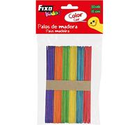 Fixo Kids 68005100 Lot de 50 bâtons en bois de couleur large 15 cm