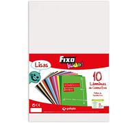 Fixo Kids Lot de 10 feuilles de caoutchouc EVA monocouleur, blanc, 40 A x 60 H cm