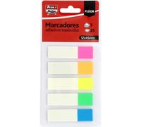 Fixo Notes | 125 marqueurs adhésifs en plastique translucides et repositionnables | 12 x 45 mm | Couleurs fluo | Écrire avec un crayon ou un stylo | Résistants à l'eau | Parfaits pour les étudiants