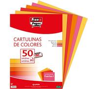 Fixo Paper 00001794 Lot de 50 feuilles de papier cartonné A3 Couleurs vives I 180 g