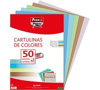 Fixo Paper 00001795 Lot de 50 feuilles de papier cartonné A3 Couleurs vives 180 g