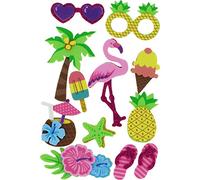 Fixo Set de figurines en caoutchouc EVA autocollant 3D pour travaux manuels d'enfants, Rubber, Tropical 2, 12 x 21,5 cm
