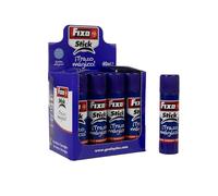 Fixo Stick - Lot de 12 bâtons de colle à pointe magique, 40 grammes, trait violet au collage, transparent à sec, sans solvant, non toxique, parfait matériel scolaire pour travaux manuels enfants