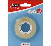 FIXO Verre | Ruban adhésif grande transparence 19 mm x 33 m | Finition parfaite | Découpe facile | Pas besoin de ciseaux | Parfait matériel de papeterie pour l'école et le bureau