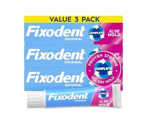 Fixodent Complete Original Lot de 3 crèmes adhésives pour prothèses dentaires 68 g