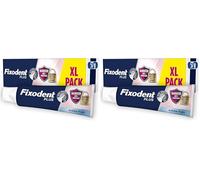 Fixodent Crème Adhésive Plus Barrière Anti-Particules, Pour Prothèses Totales et Partielles, Goût Neutre, Tenue Et Confort Tout Au Long De La Journée, Arome Frais (Lot de 2)