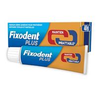 Fixodent Plus Duo Protection Crème Adhésive Premium, Pour Prothèses Dentaires, Technologie Antibactérienne, Menthe, 40 g