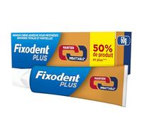 Fixodent Plus Duo Protection Crème Adhésive Premium, Pour Prothèses Dentaires, Technologie Antibactérienne, Menthe, 60 g