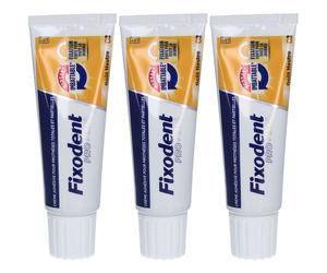 Fixodent Proplus Mordant imbattable - Crème adhésive pour prothèses totales et partielles Gel(S) 3x40 g