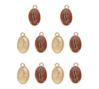FIXOSHEE 10 Breloques En Forme De Grain De Café Bijoux Sur Le Thème Du Café Pendentif En Métal Effet Goutte D’Huile Pour Femme