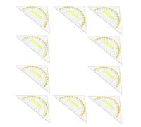 FIXOSHEE 10 Équerres Géométriques Transparentes en Plastique avec Poignée Ergonomique Équerre Multifonctionnelle de Mesure Multi-Angles pour Usage Scolaire et Bureau Ensemble Portable