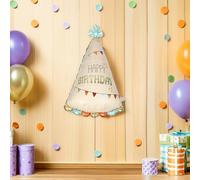 FIXOSHEE 10 Pièces Ballons Aluminium Joyeux Anniversaire avec Formes Gâteau et Chapeau Décorations Grandes pour Fêtes et Célébrations Thématiques