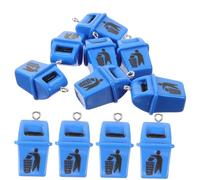 FIXOSHEE 10 pièces Charms Poubelle Miniatures Résine pour Fabrication Bijoux DIY Accessoires Drôles pour Boucles Oreilles Porte-clés et Décorations Créatives Bleu