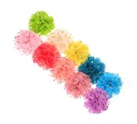 FIXOSHEE 10 pièces Collier de Fleurs pour Chien Mousseline Légère avec Motifs Dorés Accessoire Élégant pour Petits Chiens pour Mariages Fêtes et Sorties Journalières Lot de Multicolores