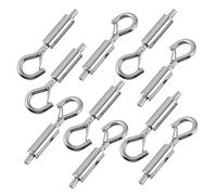 FIXOSHEE 10 pièces Crochets Tendeurs Acier Inoxydable pour Câble Câbles à Ressort Durables et Réglables Accessoires de Fixation pour Gestion de