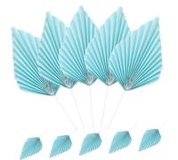 FIXOSHEE 10 Pièces Décorations Gâteau Anniversaire Papier de Palmier Dorées Éventails Palmier Large Ornements Gâteaux et Cupcakes pour Thème