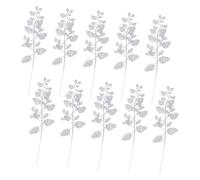 FIXOSHEE 10 Pièces Feuillage Artificiel à Paillettes pour Noël Faux PE Argentées Décoration Intérieure et Extérieure