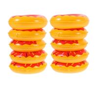 FIXOSHEE 10 Pièces Mini Anneaux de Natation Décoratifs Lot de Anneaux Flottants Réalistes Forme de Donut Rouge pour Décoration Maison de Poupée et Accessoires de Fête