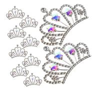 FIXOSHEE 10 Pièces Mini Couronnes Cristal Flatback Strass Léger pour Bijoux DIY Accessoires Cheveux et Décoration Vêtements