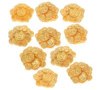 FIXOSHEE 10 Pièces Miniature Dollhouse Coin Pile Resin Fake Realistic Pirate Treasure Coins Miniature Home Decor for Creative Micro Landscape and Year Decoration