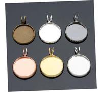 FIXOSHEE 10 pièces Plateaux Pendentifs Ronds Cuivre Style Ancien Cyan pour Création Bijoux DIY Supports Lunette pour Cabochons Breloques Pendentifs Artisanat