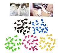 FIXOSHEE 100 pièces Couvre Griffes pour Chat et Chien Protection Ongles Plastique S Facile à Poser Protège Meubles Griffures