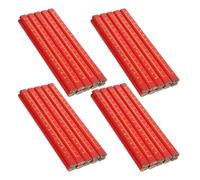 FIXOSHEE 100 Pièces Crayons de Menuisier Octogonaux avec Noyau Noir Dur et Règle Intégrée Crayon Bois Anti-roulement pour Marquage et Travail de Construction