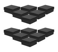 FIXOSHEE 12 pièces Boîtes à Bijoux Carrées Noires avec Mousse Coffrets de Rangement pour Colliers Boucles Oreilles et Bagues Protection Facile et Design Simple pour Accessoires Précieux