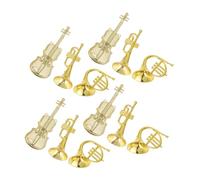 FIXOSHEE 12 Pièces Décorations de Sapin de Noël Instruments de Musique Miniatures Modèles à Collectionner Ornement DIY