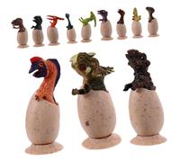 FIXOSHEE 12 pièces Dinosaur Egg Toy Set Vivid Mini TPR Soft Plastic Dinosaur Models for Party Decoration and Educational Play Suitable for Ages