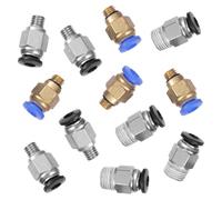 FIXOSHEE 12 pièces Imprimante Raccord Pneumatique Droit Rapide Connecteur Fileté Résistant Usure pour Tubes PU PE