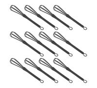 FIXOSHEE 12 Pièces Lot de 12 set de Mini Fouets Portatifs pour Coloration Capillaire, Bâtonnets Mélangeurs Noirs 17,1 X 2,5 CM, Outil Manuel pour Mélanger Homogène Teinture et