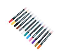 FIXOSHEE 12 pièces Marqueurs Acryliques Double Pointe pour Dessin et Scrapbooking Peinture sur Verre Céramique et Stylos Peinture et Polyvalents