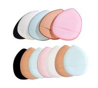 FIXOSHEE 12 pièces Mini Finger Powder Puff Set Triangular And Round Shapes Portable Makeup Tools For Precise Application Soft Polyurethane Face Puff For Various Skin Types