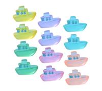 FIXOSHEE 12 pièces Miniature Boat Models Glow in The Dark Resin Small Boat Crafts for Garden Balcony Decor