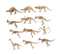 FIXOSHEE 12 pièces Squelettes de Dinosaure Miniatures Jeu Archéologie Simulation Jouets Éducatifs Collection pour Garçon Fille Décoration de Bureau Maison Kaki