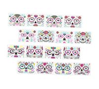 FIXOSHEE 16feuilles Tatouages Fluorescents Visage Halloween Autocollants Temporaires DIY pour Fête Décalcomanies Corps sans Trace