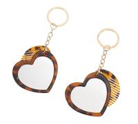 FIXOSHEE 2 Ensembles Heart-shaped Travel Mirror Keychain With Mini Comb Portable Handheld Makeup Mirror And Comb Set For Teen Purse Accessories