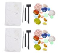 FIXOSHEE 2 Ensembles Jouets Éducatifs Archéologie pour Garçon Fille Fossiles Simulés avec à Creuser DIY Outils Adaptés Aux Petites pour Apprentissage et Jeu Interactif Famille