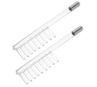FIXOSHEE 2 Pièces Accessoire Baguette Électrode Verre Transparent Haute Fréquence pour Peigne Cheveux et Sécurisé pour Soins Visage et Croissance Capillaire