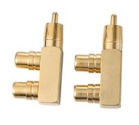 FIXOSHEE 2 pièces Adaptateur Audio Degrés Cuivre Doré Connecteur Répartiteur Mâle à Double Femelle pour Signaux pour Espaces Restreints et Câbles Autoradio