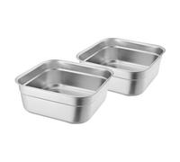 FIXOSHEE 2 pièces Bassine à Vaisselle Carrée Acier Inoxydable Grand Bac Polyvalent pour Laver Légumes et Vaisselle Robuste et Facile à Nettoyer Design Moderne pour Cuisine Organisée