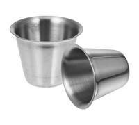 FIXOSHEE 2 pièces Bols à Sauce Acier Inoxydable pour Condiments et Tapas Récipients à Trempette Élégants et Polyvalents pour Repas et Apéritifs