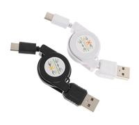 FIXOSHEE 2 pièces Câble de Recharge USB Type-c Rétractable pour Téléphone Portable Flexible et Transfert de Données Sécurisé Lot de Noir et Blanc