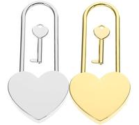 FIXOSHEE 2 pièces Cadenas Petit Cœur pour Boîte de Rangement Mini Cadenas à Clé pour Valise Journal Boîte à Bijoux Lot de Or et
